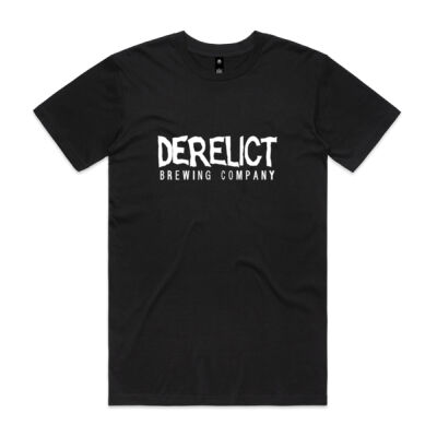 Derelict Classic White Logo Tshirt Thumbnail
